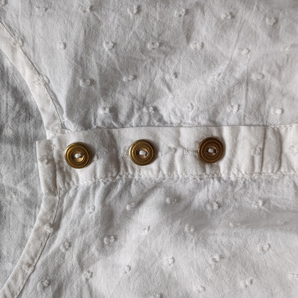 Cotton eyelet swiss dot white tee shirt tunic, small size - Picture 4 of 6